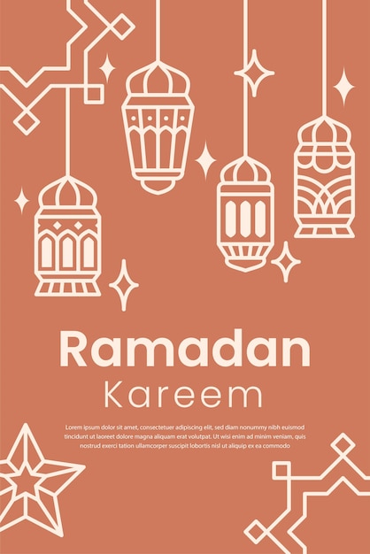 Vector islamitische achtergrond sjabloon vectorontwerp met glanzende arabische lantaarn met arabische lamp icoon lijn