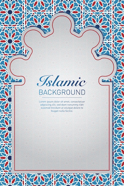 Islamitische Arabische mozaïek Arabesque patroon achtergrond, geometrische decoratieve patronen. Vector afbeelding.