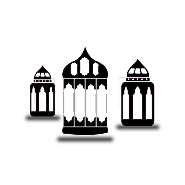 Islamitische decoratie lantaarns concept Ramadan kareem thema kaars vectorillustratie geïsoleerd op witte achtergrond