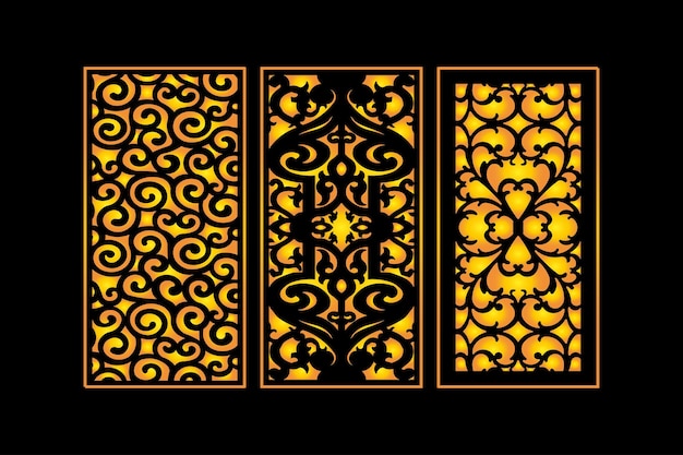 Islamitische decoratieve abstracte lasergesneden panelen sjabloon met geometrische textuur en bloemenlaser