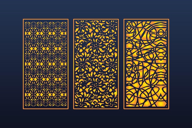 Islamitische decoratieve laser gesneden CNC-panelen sjabloon met abstracte textuur, geometrische en bloemen