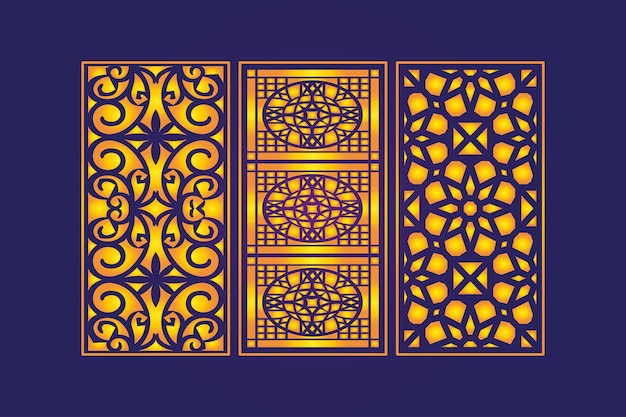 Islamitische decoratieve lasergesneden sjabloon met abstracte geometrische textuur