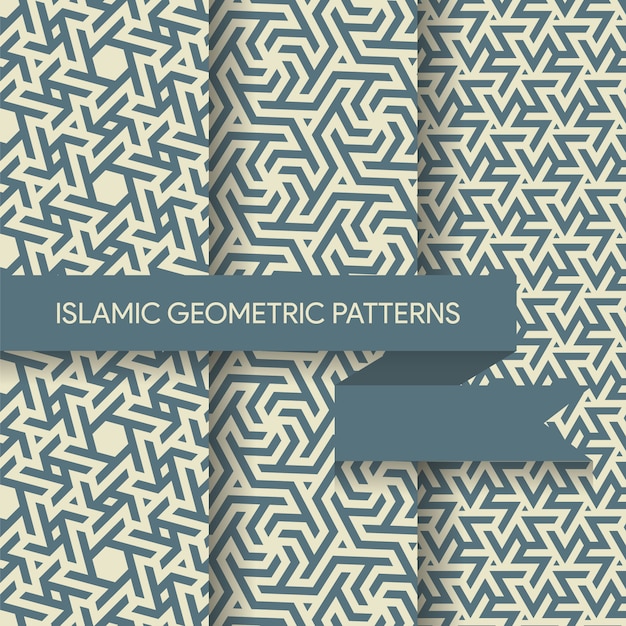 Islamitische geometrische patronen achtergronden collectie