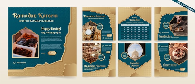 Islamitische gradiënt ramadan kareem sociale media berichten instagram banner collecties sjabloon