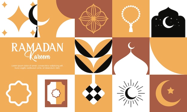 Islamitische Greeting Card Template met Ramadan voor Wallpaper Abstract Concept met Ramadan Elementen