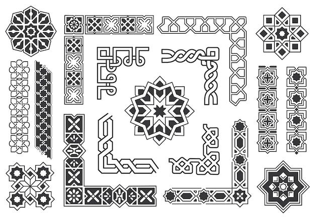 Islamitische grens en patroon ontwerp element vectorillustratie