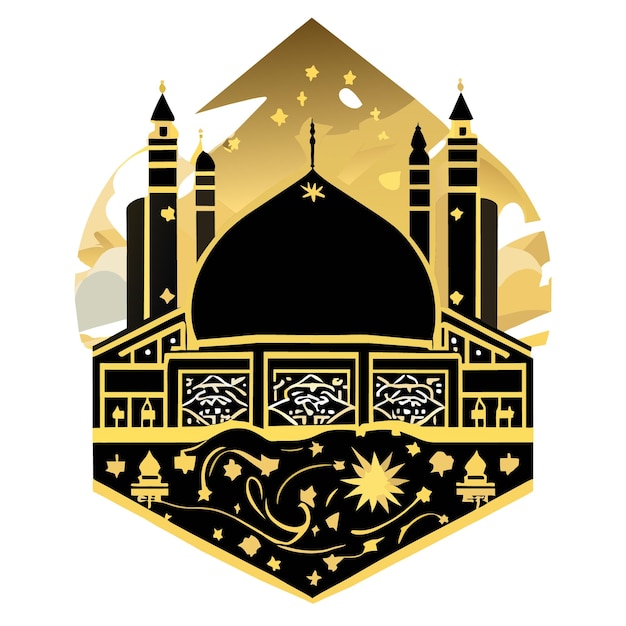 Islamitische heilige plaats handgetekende Kaaba Vector