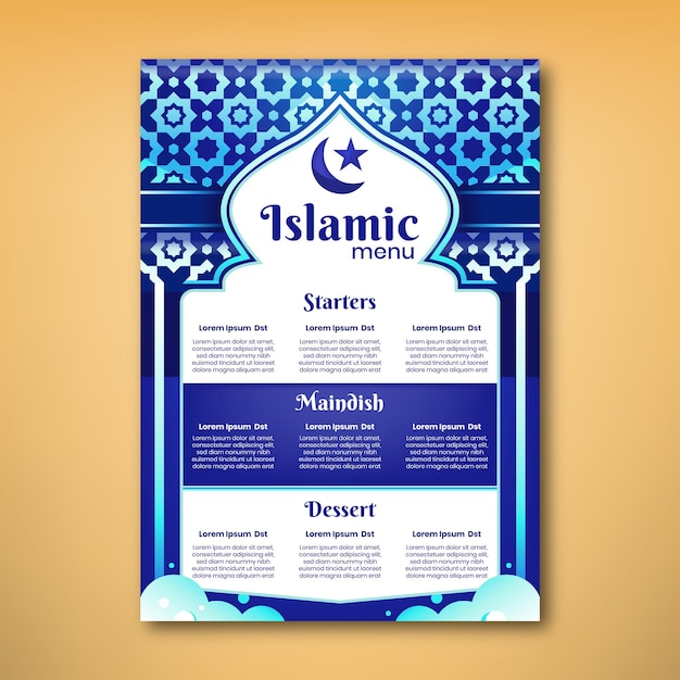 Islamitische Iftar Modern Menu Ontwerpsjabloon