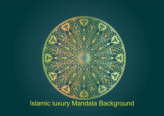 Islamitische luxe mandala kleurverloop nieuw gratis vector802