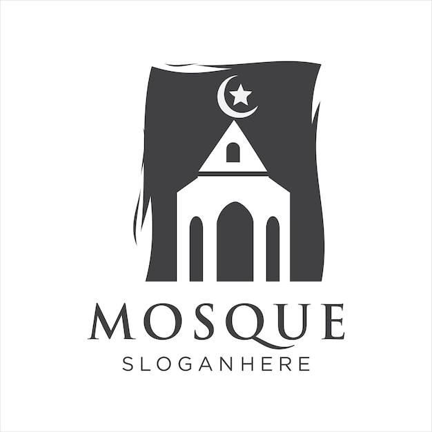 Islamitische moskee logo ontwerp vector icon stock