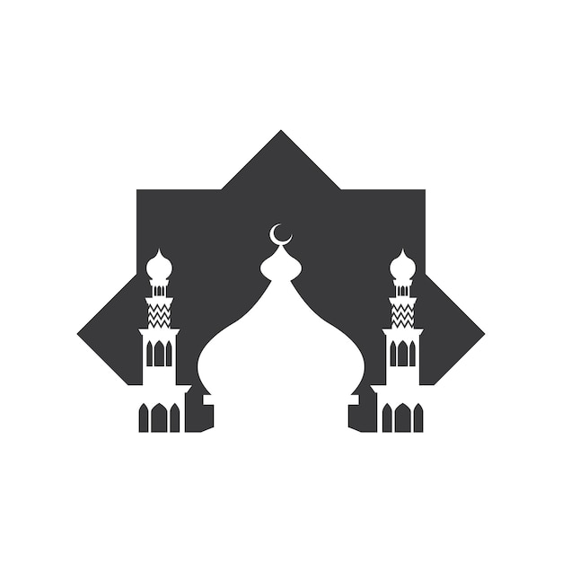 Islamitische Moskee Logo Ontwerp Vector Sjabloon Illustratie