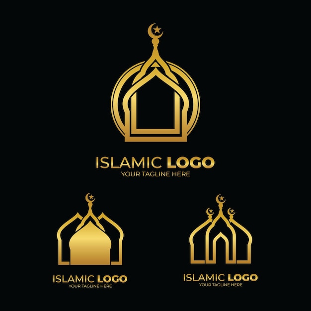 Islamitische moskee logo ontwerpinspiratie