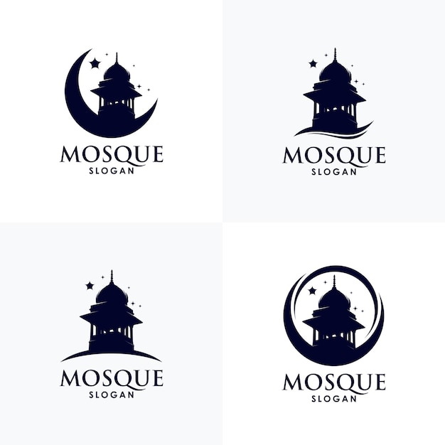 Islamitische moskee logo sjabloon decorontwerp