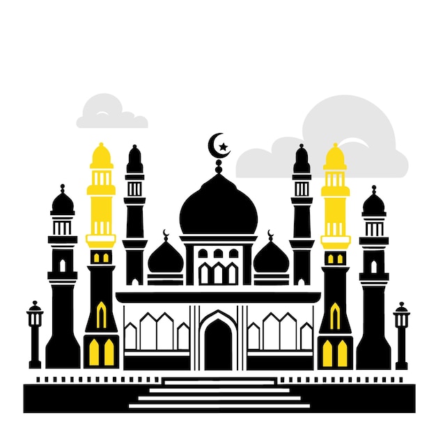 Islamitische moskee silhouet symbool ontwerp