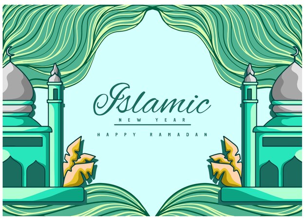 Islamitische Nieuwjaar gelukkige ramadan illustratie