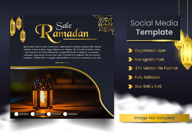 Islamitische Ramadan-editie Social Media Post-sjabloon