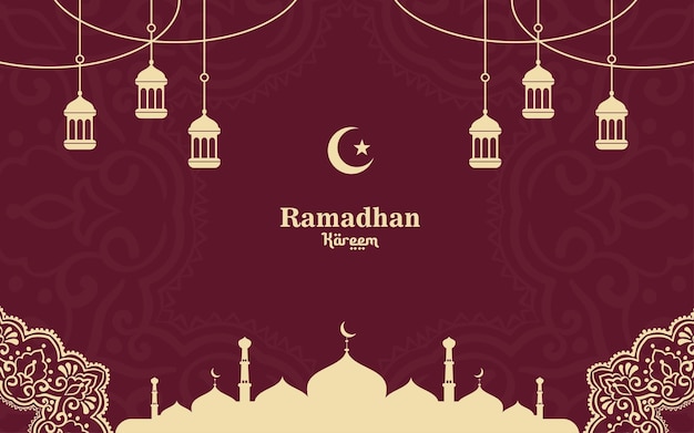 Islamitische Ramadan-groetachtergrond met ornamenten