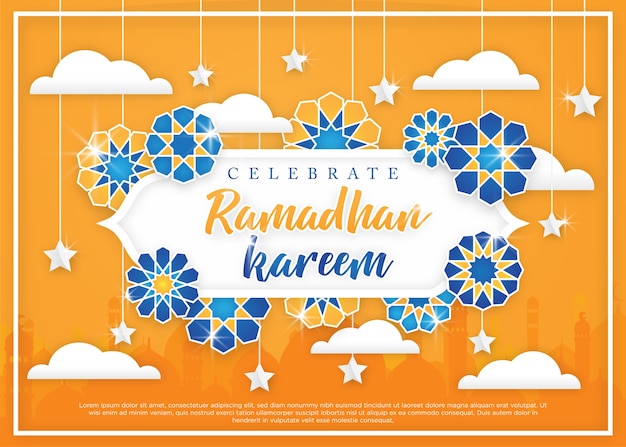 Islamitische ramadhan kareem achtergrond sjabloon