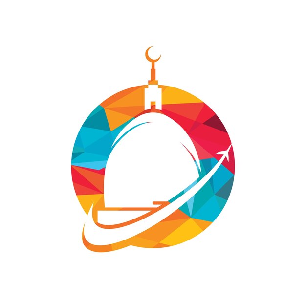 Islamitische reizen en tour vector logo ontwerp