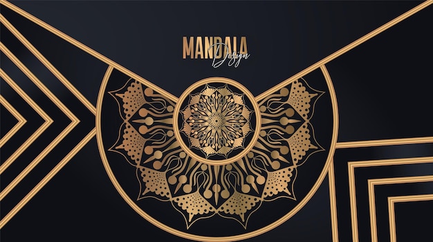 Islamitische sier mandala achtergrondontwerp, cirkelvormig patroon in de vorm van mandala voor henna, mehndi