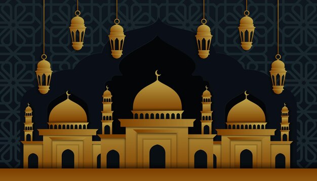 Islamitische traditionele decoratiebanner voor ramadan kareem