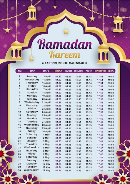 Vector islamitische vastekalender