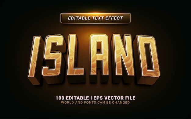 Island 3d style text effect