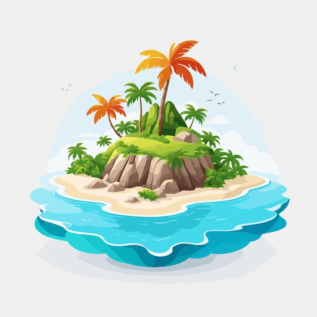 Vector island cartoon