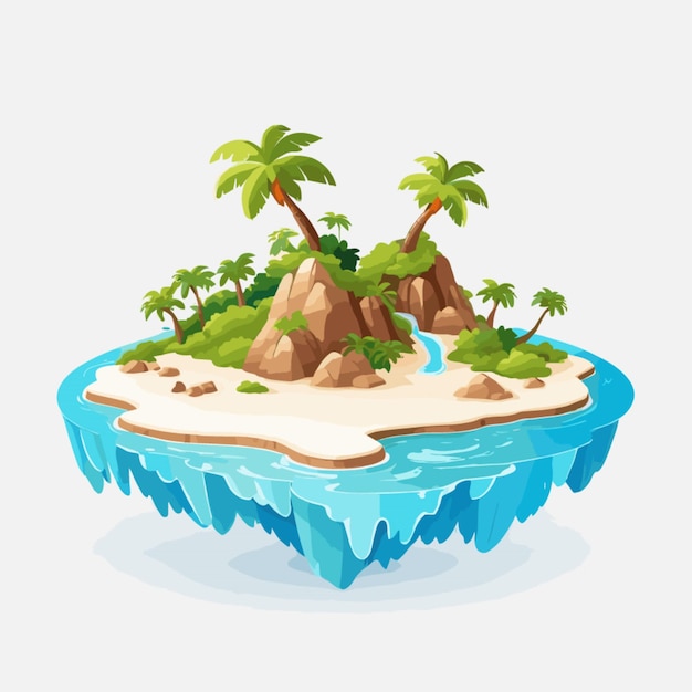 Vector island cartoon