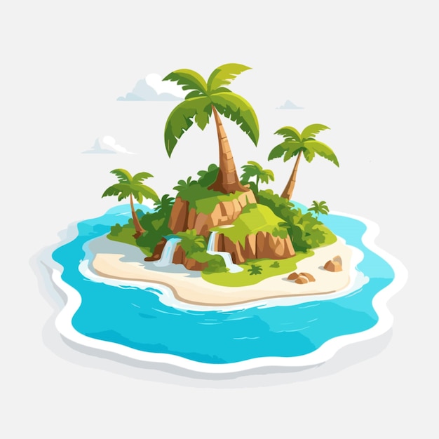 Vector island cartoon