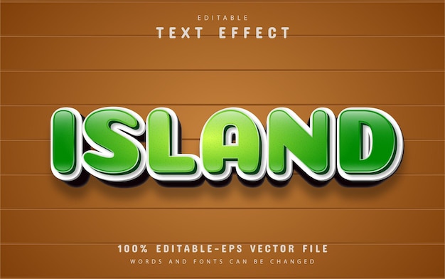 Island text cartoon style