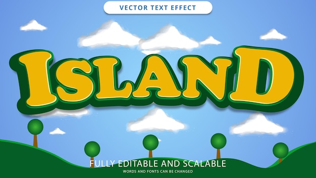 island text effect editable eps file