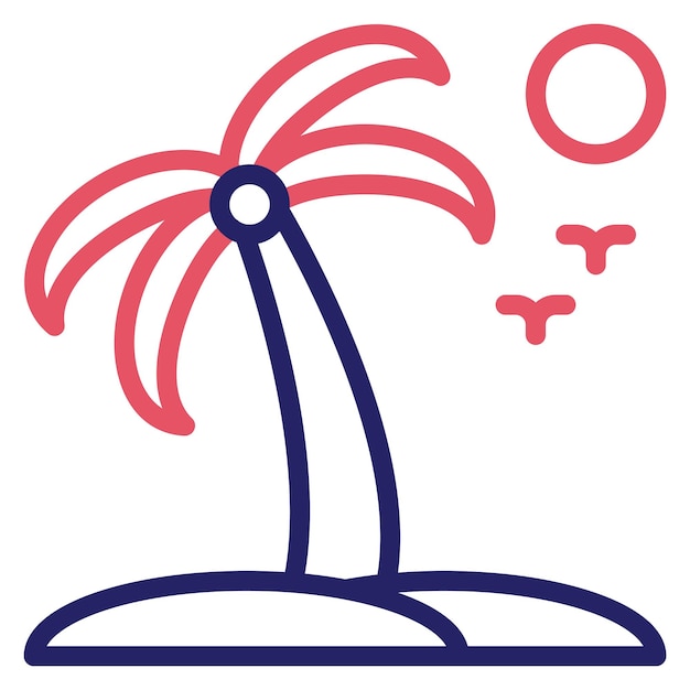 Island vector icon illustration of Pirate iconset