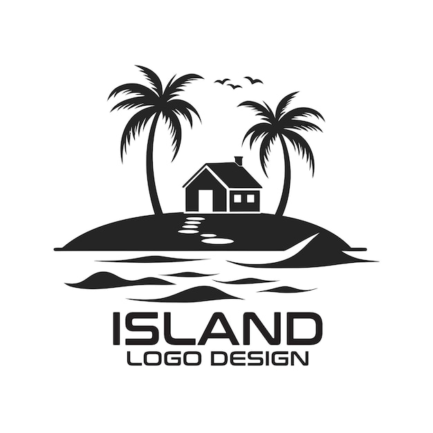 島のベクトルロゴデザイン
