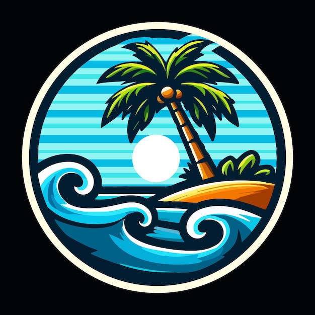 Island vector logo and t shirt for print