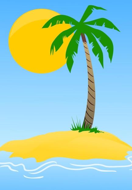 Island with a palm tree