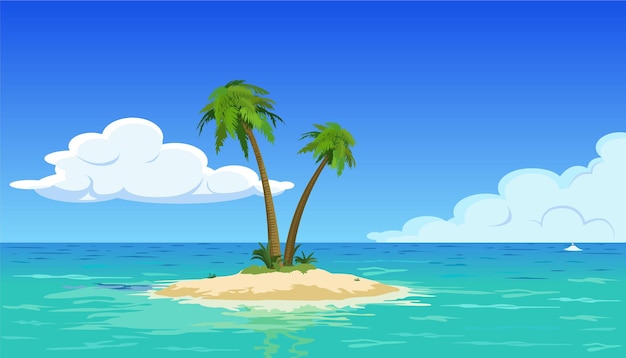 Island with palm trees