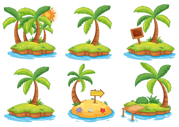 Vector islands with different signs