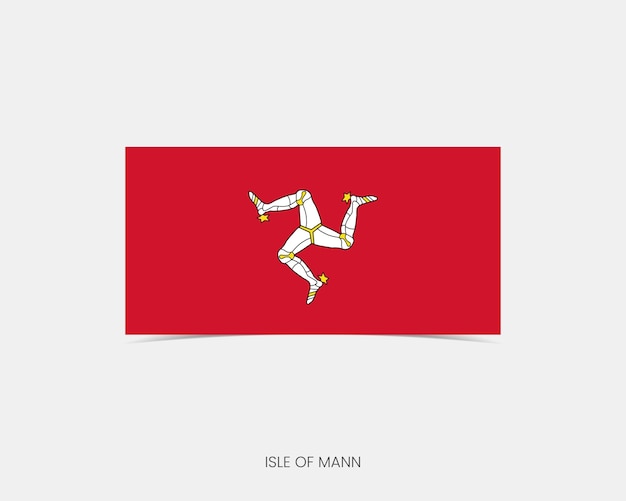 Vector isle of man rectangle flag icon with shadow