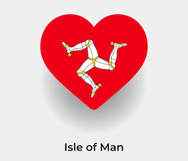 Isle of man vlag hart vorm pictogram vectorillustratie