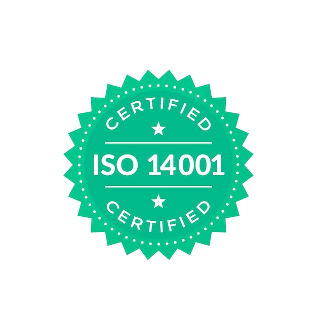 ISO 14001バッジ、白地に緑