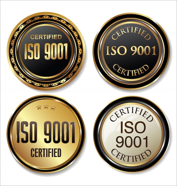 ISO 9001 인증 골든 배지 수집