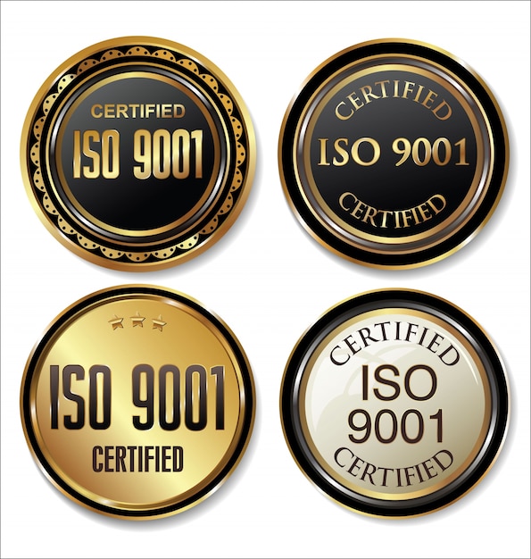 Iso 9001 certified golden badge collection