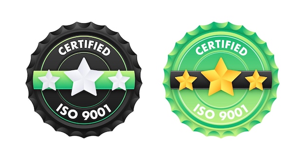 ISO 9001 standaard certificaat badge Kwaliteitscontrole Internationale organisatie voor normalisatie