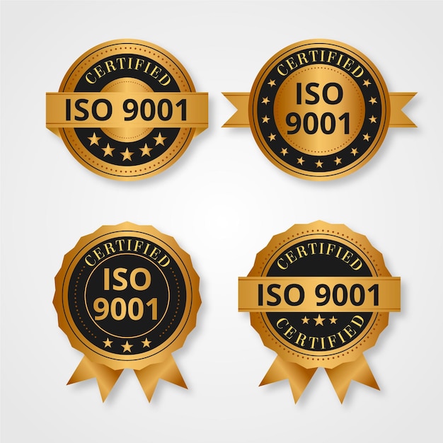 Collezione di badge di certificazione iso