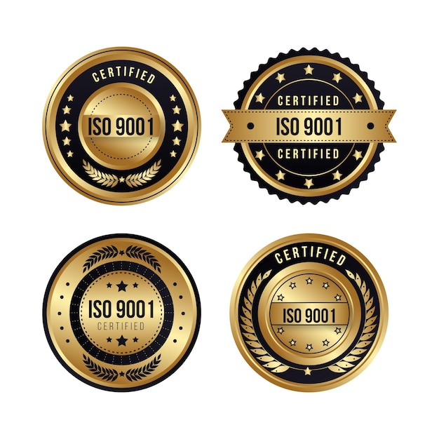 Collezione di badge di certificazione iso