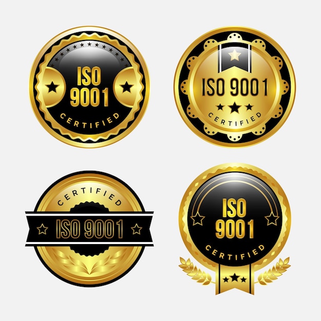 Vector iso certification badge set