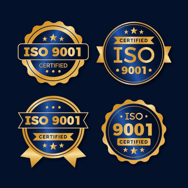 Iso certification badge set