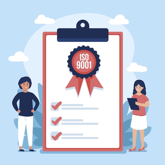 Vector iso certification illustration