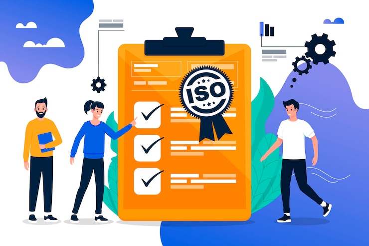 Vector iso certification illustration